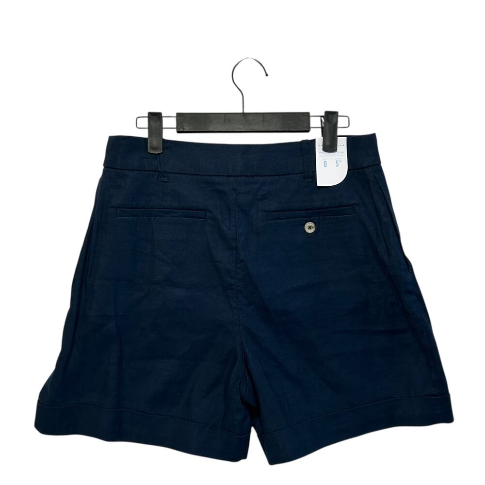 Southern Tide Jacey Twill Shorts NWT Women's 10 Dress Blue Linen Blend Pleats - Picture 3 of 7
